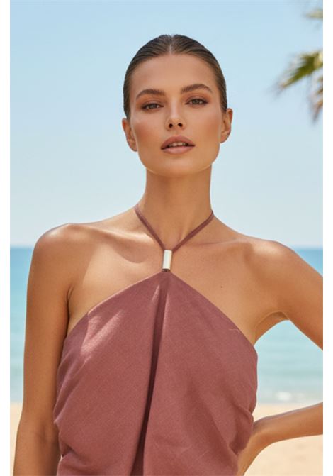 Semicouture Top Miley Smanicato a Balze in Cotone Celeste Alaska SEMICOUTURE | Top & T-shirt | S6SN02H92-1