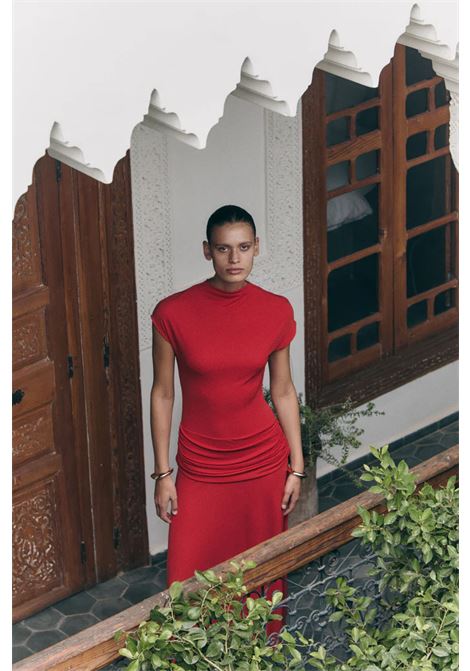 Semicouture Gwen viscose jersey midi dress with side ruching and regular fit Made in Italy SEMICOUTURE |  | S6SQ14D10-0