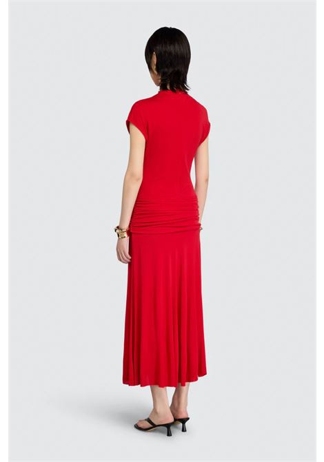 Semicouture Gwen viscose jersey midi dress with side ruching and regular fit Made in Italy SEMICOUTURE |  | S6SQ14D10-0