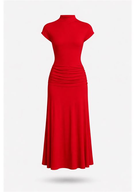 Semicouture Gwen viscose jersey midi dress with side ruching and regular fit Made in Italy SEMICOUTURE |  | S6SQ14D10-0