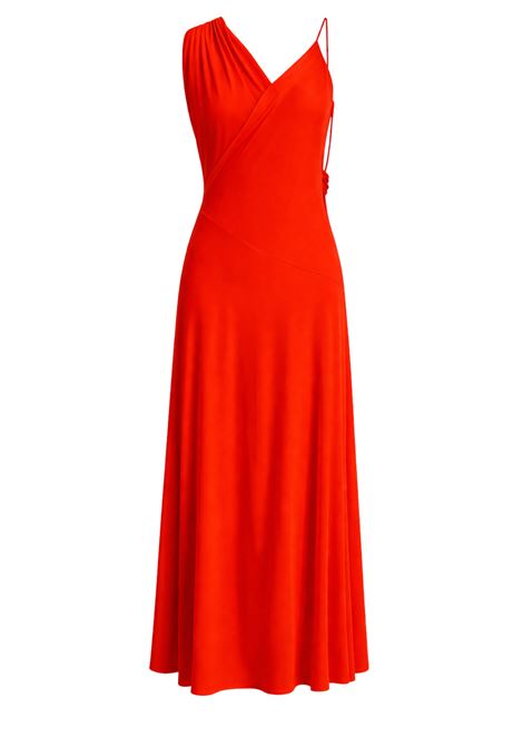 Semicouture Allie long georgette dress with special neckline and flared hem Made in Italy SEMICOUTURE |  | S6ST54D10-0