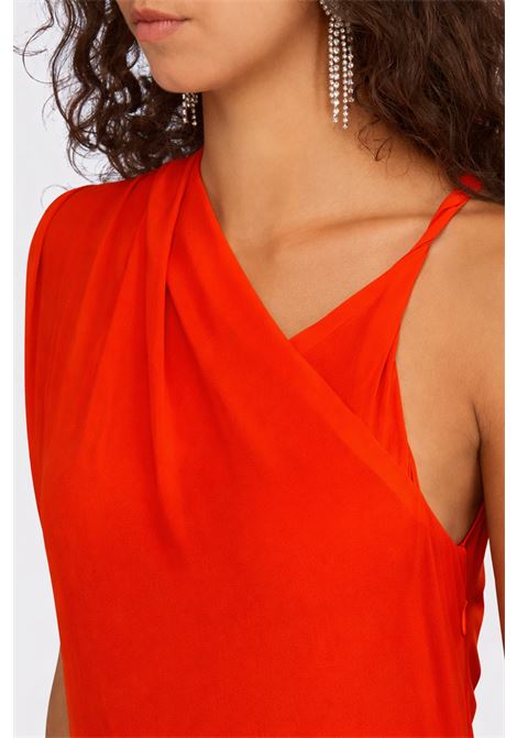 Semicouture abito Allie lungo in georgette con scollatura particolare e modello svasato Made in Italy SEMICOUTURE | Abiti | S6ST54D10-0