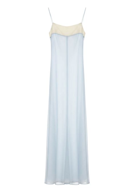 Semicouture Nives Sleeveless Pleated Cotton Top in Alaska Blue SEMICOUTURE |  | S6ST55P03-2