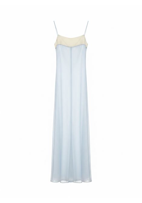 Semicouture Nives Sleeveless Pleated Cotton Top in Alaska Blue SEMICOUTURE |  | S6ST55P03-2