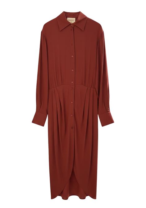 Abito Chemisier Yazmin in Misto Seta Color Barolo SEMICOUTURE | Abiti | S6SU36D57-0