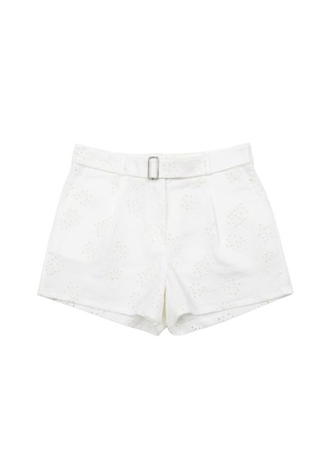 Shorts Allison in Denim Sangallo Bianco Latte SEMICOUTURE | Shorts | S6SY62A21-0