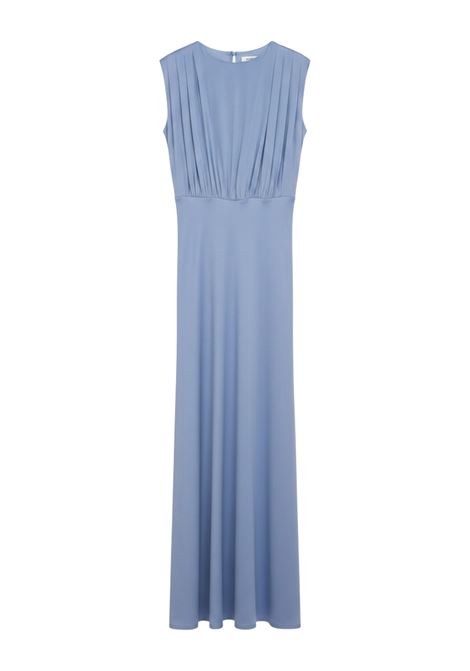 Semicouture Abito Mayte Midi in Popeline di Cotone Celeste Alaska SEMICOUTURE | Abiti | Y6SK39L51-1