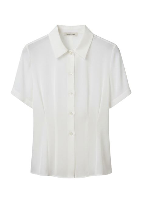 Camicia Desideria a Maniche Corte in Misto Seta Bianco Cocco SEMICOUTURE | CAMICIE | Y6SM06A09-0