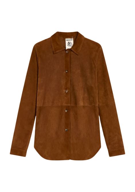 Camicia Semicouture Filipa in camoscio vera pelle SEMICOUTURE | CAMICIE | Y6ST01T57-4