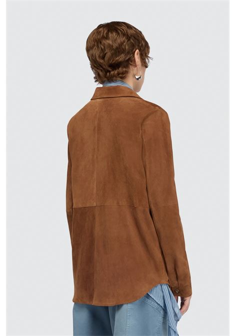 Camicia Semicouture Filipa in camoscio vera pelle SEMICOUTURE | CAMICIE | Y6ST01T57-4