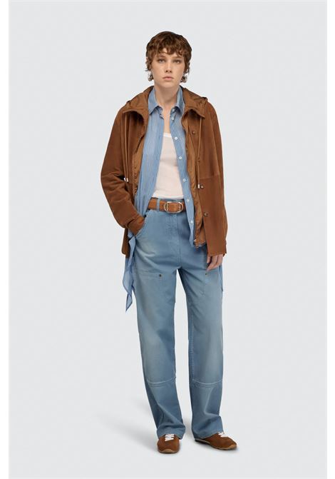 Camicia Semicouture Filipa in camoscio vera pelle SEMICOUTURE | CAMICIE | Y6ST01T57-4