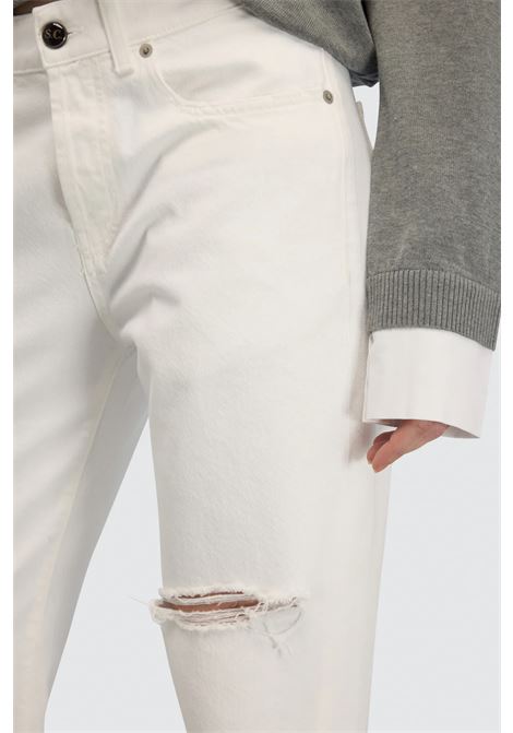 Jeans Semicouture Lucrecia gamba dritta con rotture SEMICOUTURE | Pantaloni | Y6SY07A01-0