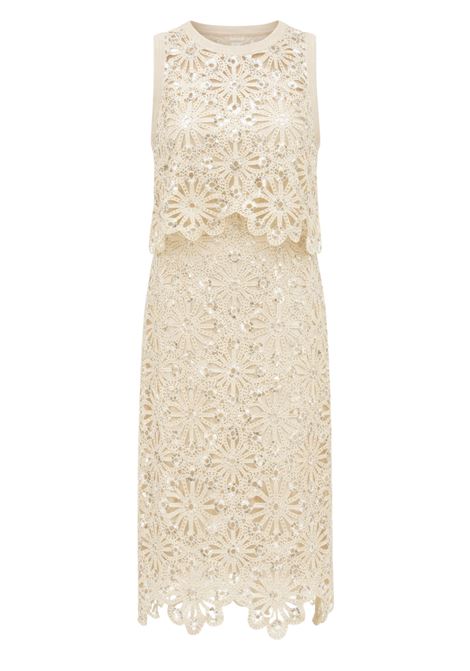 Suncoo Fanny long high-waisted crochet sequin skirt with cotton lining SUNCOO |  | S26C0525106