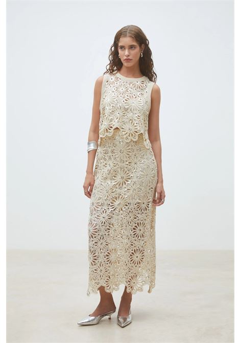 Suncoo Fanny long high-waisted crochet sequin skirt with cotton lining SUNCOO |  | S26C0525106