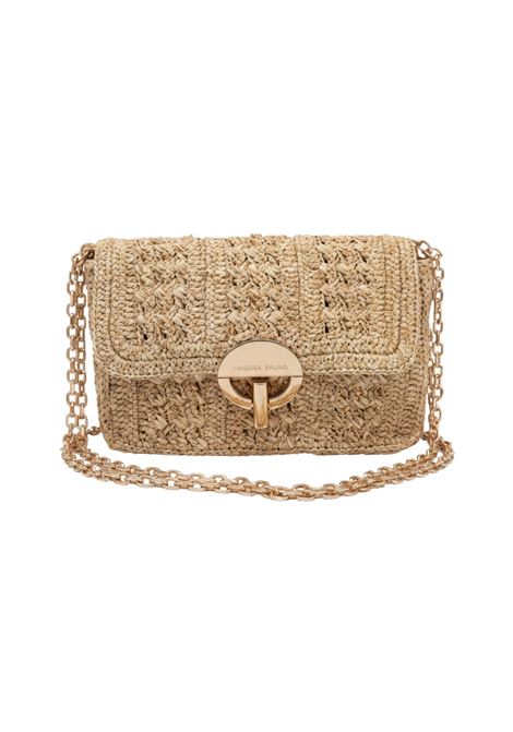 Vanessa Bruno Medium Moon Bag in Woven Raffia and Lurex - Copper Vanessa Bruno |  | 2EVE91-V40533158