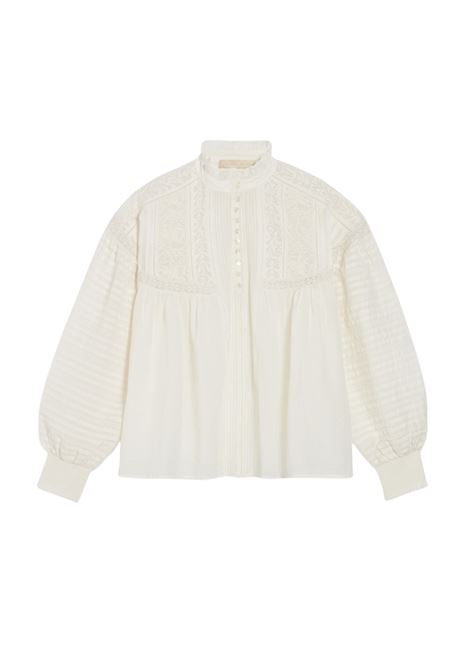 Blusa Vanessa Bruno Dahlia in Misto Cotone con Pizzo e Ricami - Bianco Vanessa Bruno | Bluse | 2HVA27-V09771001