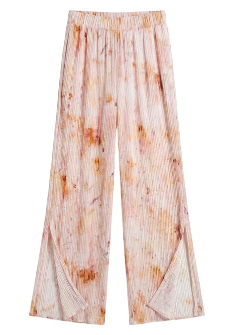 Pantaloni Palazzo Plissettati WEILI ZHENG con Spacchi - Pink Sand WEILI ZHENG | Pantaloni | S26PL18P33