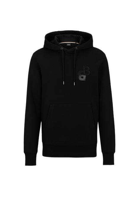 Felpa con cappuccio in terry di cotone con monogrammi stampati e ricamati BOSS | Felpe | 50499925001